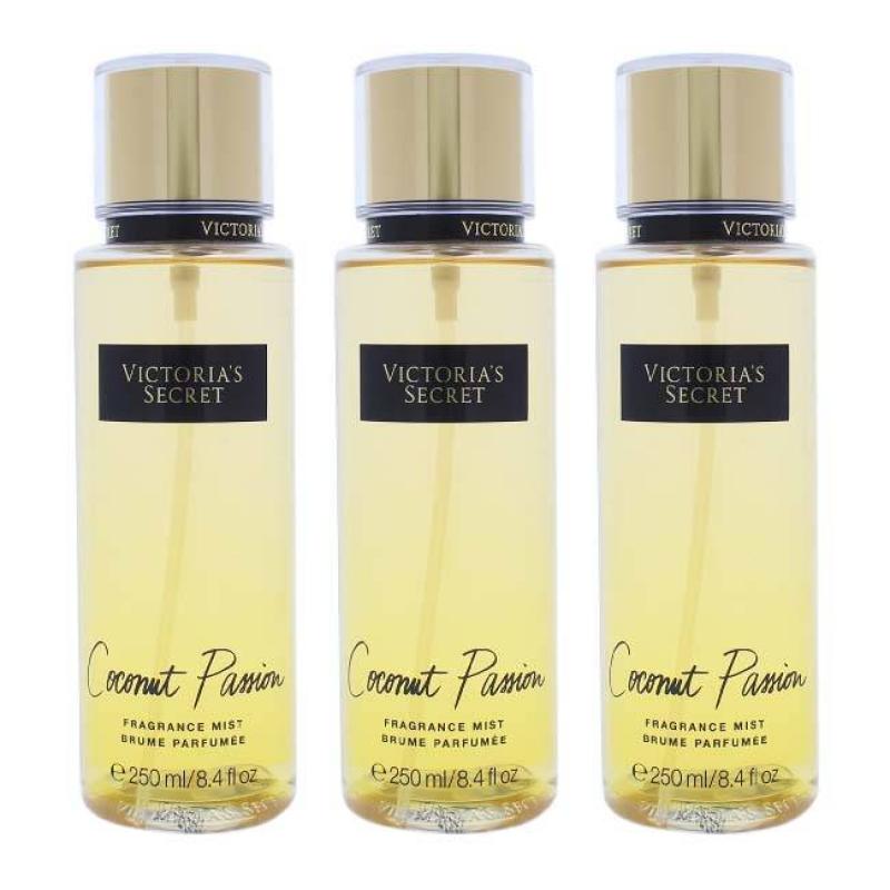 Coconut Passion by Victorias Secret for Women - 8.4 oz Fragrance Mist - Pack of 3