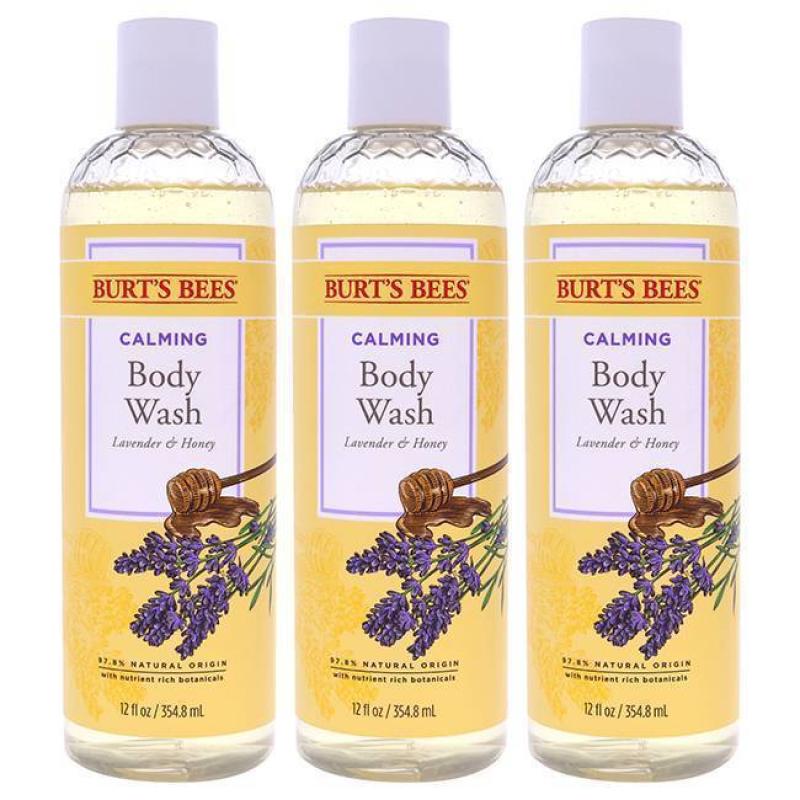 Calming Lavender And Honey Body Wash By Burts Bees For Women - 12 Oz Body Wash - Pack Of 3