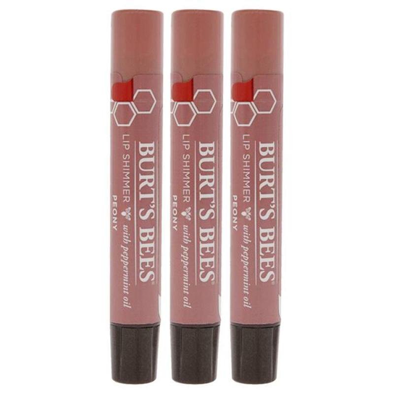 Burts Bees Lip Shimmer - Peony by Burts Bees for Women - 0.09 oz Lip Shimmer - Pack of 3
