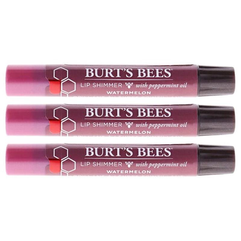 Burts Bees Lip Shimmer - Watermelon by Burts Bees for Women - 0.09 oz Lip Shimmer - Pack of 3