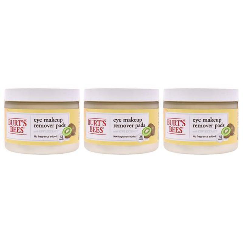Eye Makeup Remover Pads - Kiwi Extract by Burts Bees for Unisex - 35 Pc Pads - Pack of 3