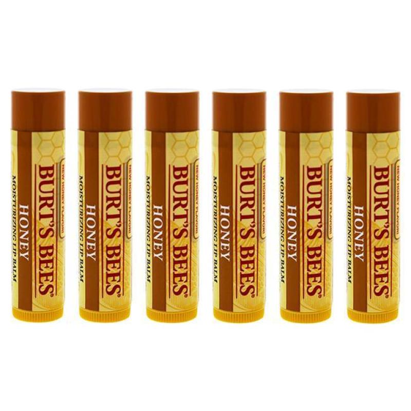 Honey Moisturizing Lip Balm by Burts Bees for Unisex - 0.15 oz Lip Balm - Pack of 6