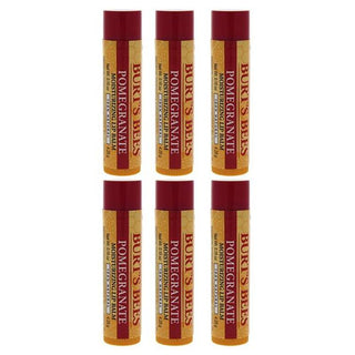 Pomegranate Moisturizing Lip Balm by Burts Bees for Unisex - 0.15 oz Lip Balm - Pack of 6