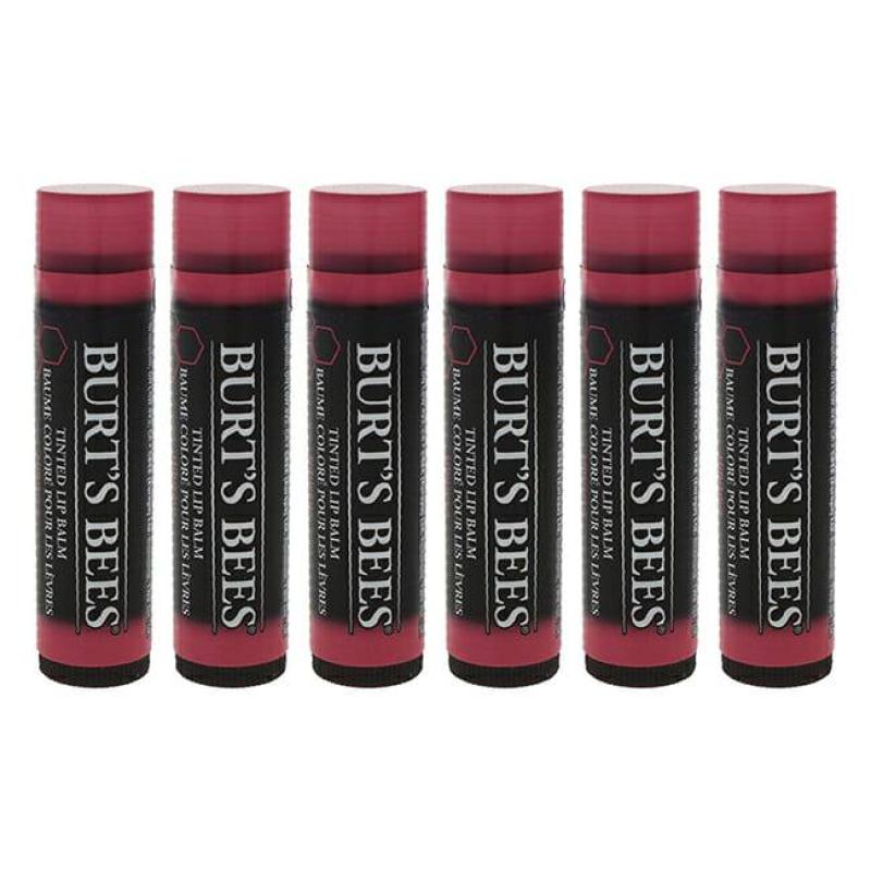 Tinted Lip Balm - Hibiscus by Burts Bees for Unisex - 0.15 oz Lip Balm - Pack of 6