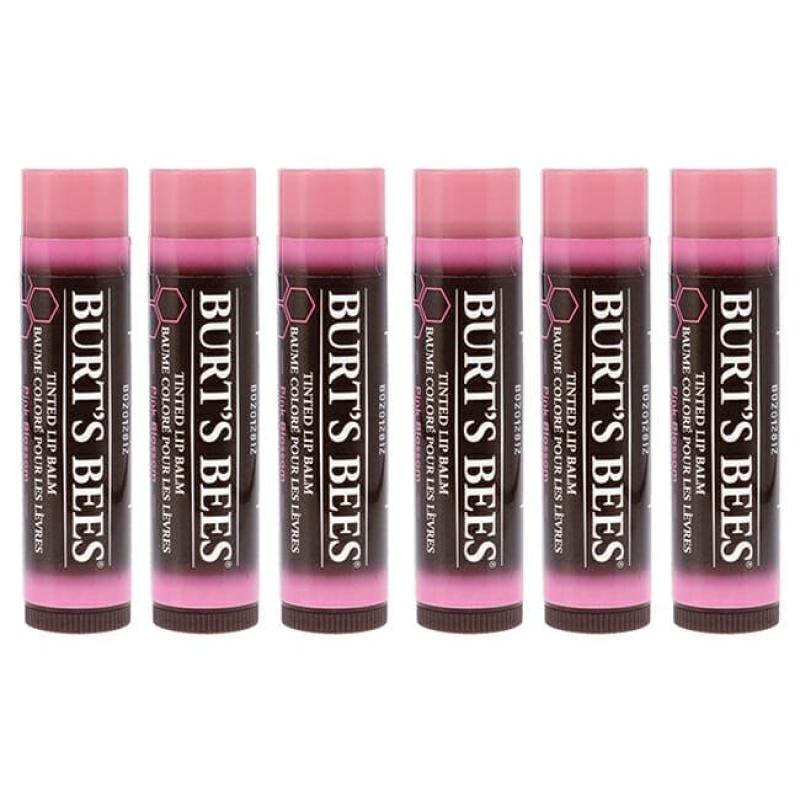 Tinted Lip Balm - Pink Blossom by Burts Bees for Unisex - 0.15 oz Lip Balm - Pack of 6