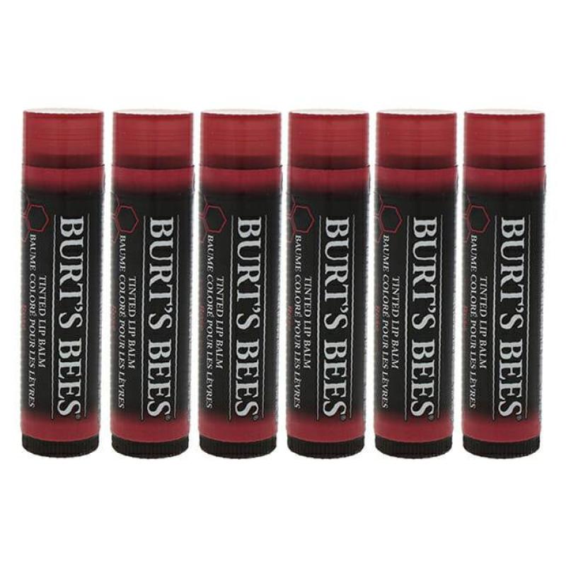 Tinted Lip Balm - Rose by Burts Bees for Unisex - 0.15 oz Lip Balm - Pack of 6