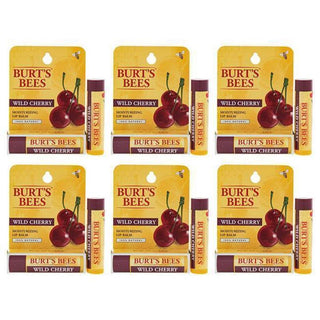 Wild Cherry Moisturizing Lip Balm Blister by Burts Bees for Unisex - 0.15 oz Lip Balm - Pack of 6