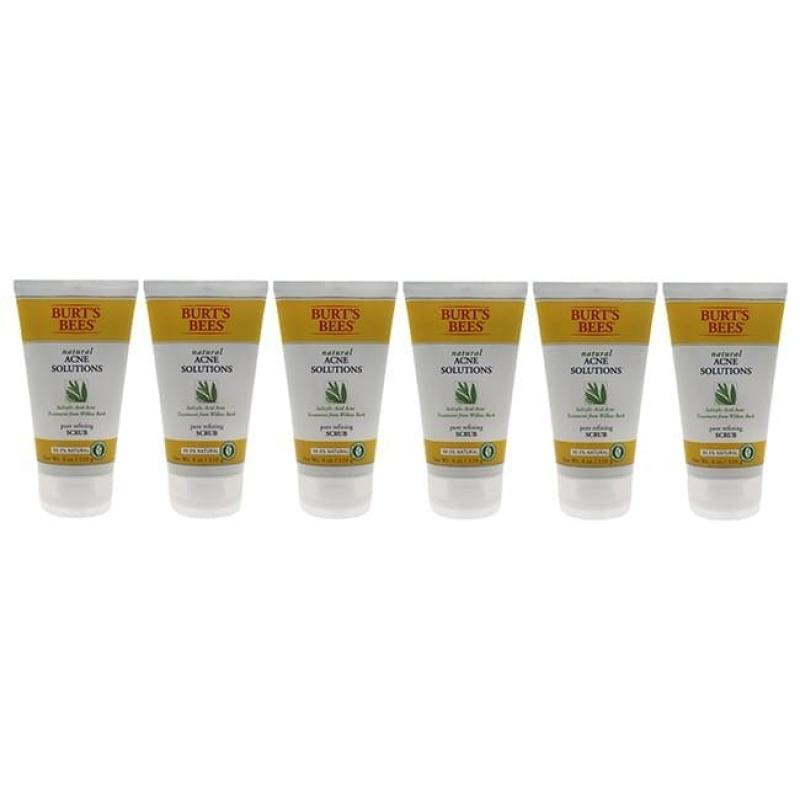 Natural Acne Solutions Pore Refining Scrub by Burts Bees for Unisex - 4 oz Scrub - Pack of 6
