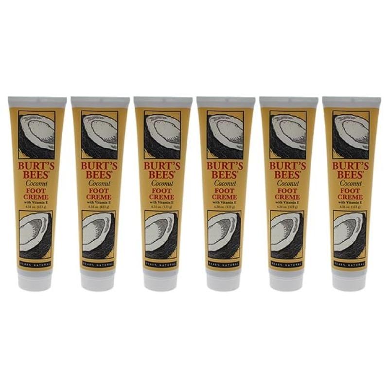 Coconut Foot Creme by Burts Bees for Unisex - 4.34 oz Cream - Pack of 6