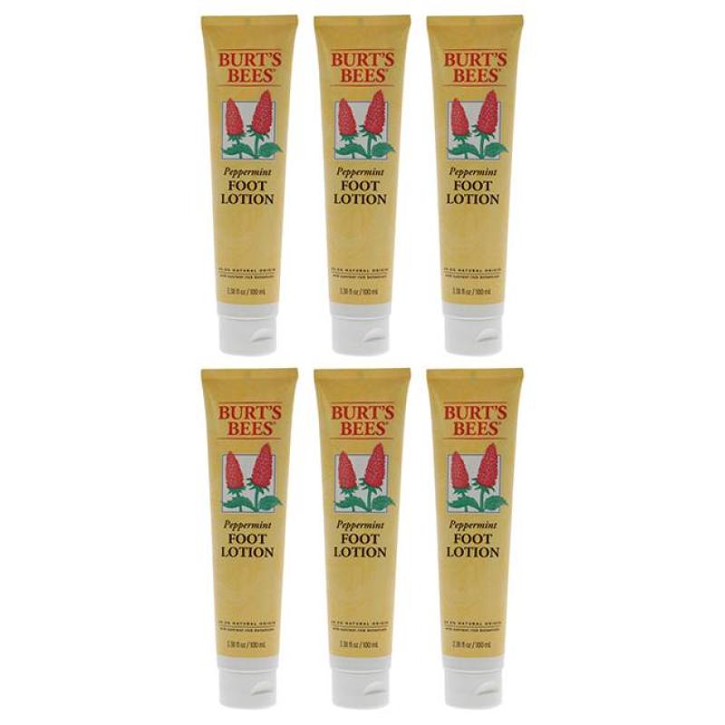 Peppermint Foot Lotion by Burts Bees for Unisex - 3.38 oz Lotion - Pack of 6