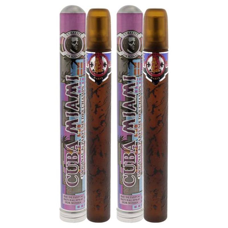 Cuba City Miami by Cuba for Women - 1.17 oz EDP Spray - Pack of 2
