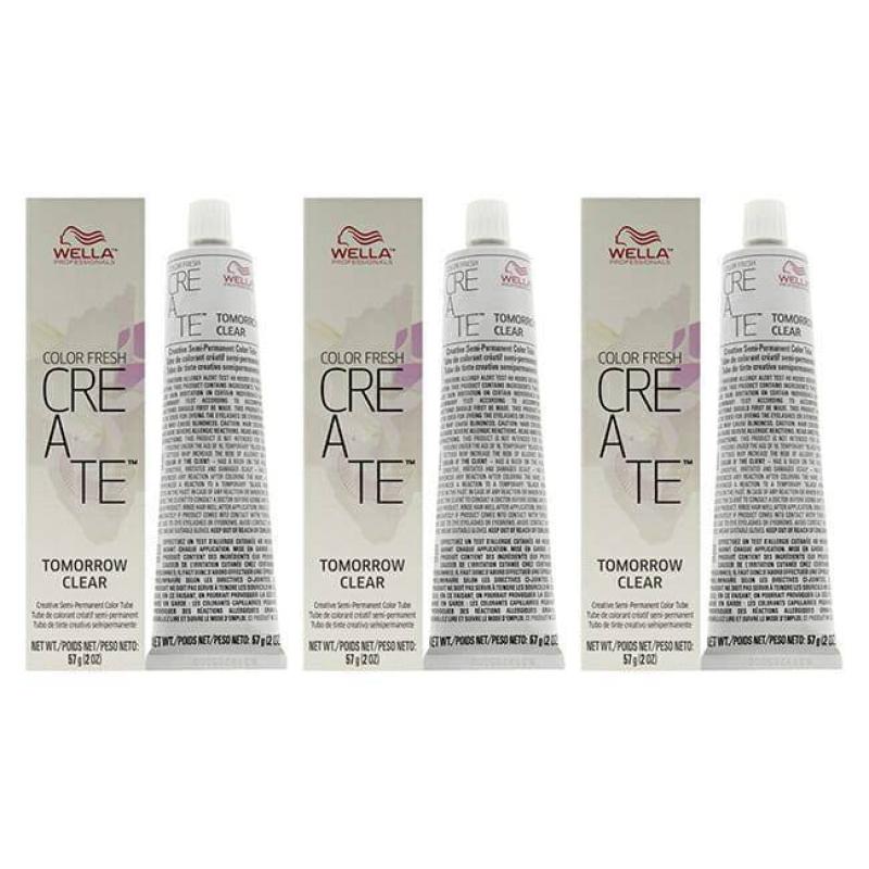 Color Fresh Create Semi-Permanent Color - Tomorrow Clear by Wella for Unisex - 2 oz Hair Color - Pack of 3
