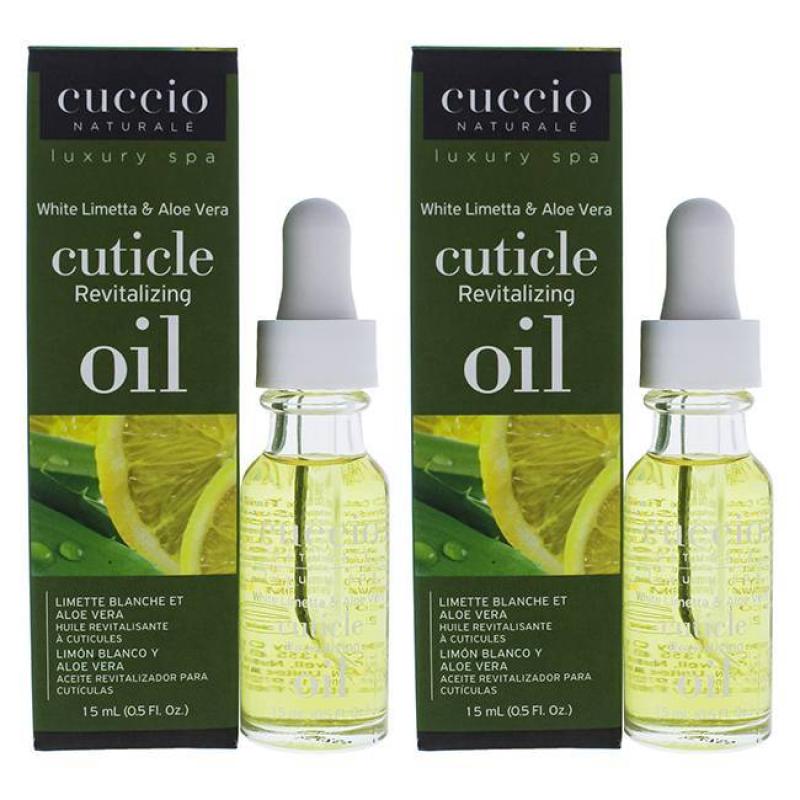 Cuticle Revitalizing Oil - White Limetta and Aloe Vera Manicure by Cuccio Naturale for Unisex - 0.5 oz Oil - Pack of 2