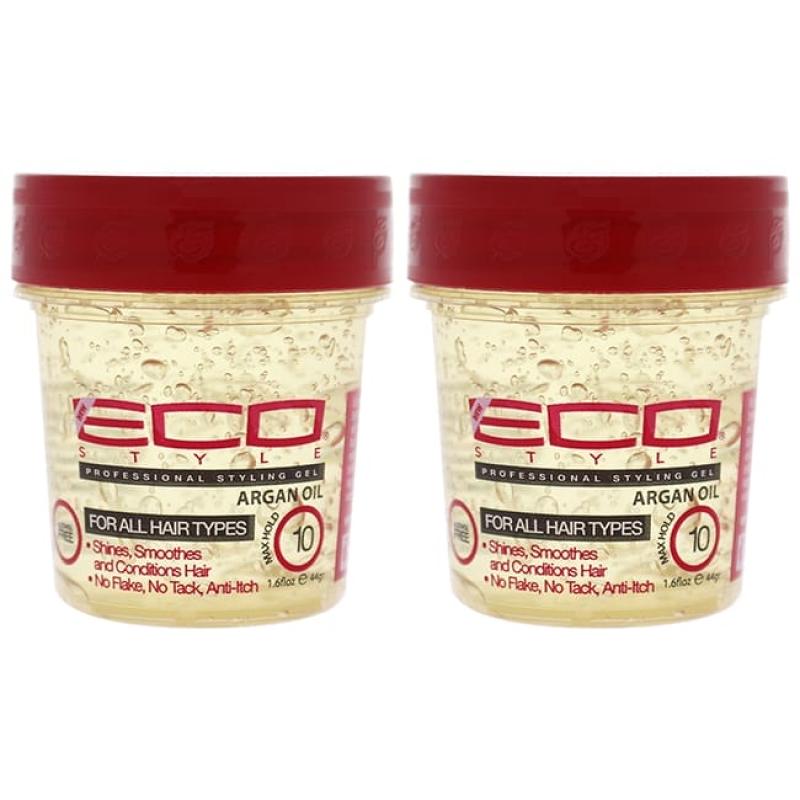 Eco Style Gel - Argan Oil by Ecoco for Unisex - 1.6 oz Gel - Pack of 2