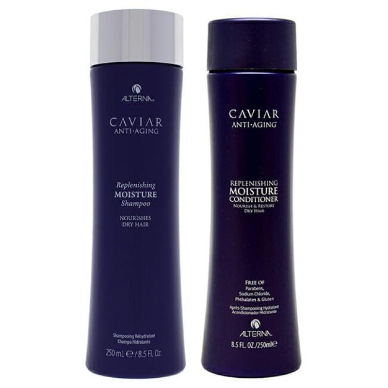 Caviar Anti Aging Replenishing Moisture Shampoo and Conditioner Kit by Alterna for Unisex - 2 Pc Kit 8.5oz Shampoo, 8.5oz Conditioner