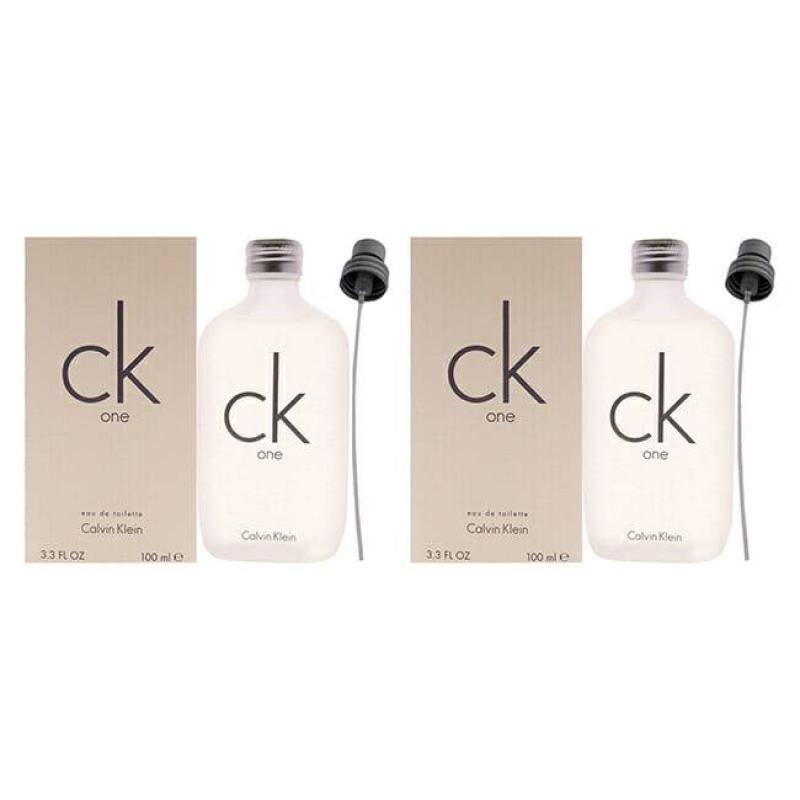 CK One by Calvin Klein for Unisex - 3.4 oz EDT Spray - Pack of 2