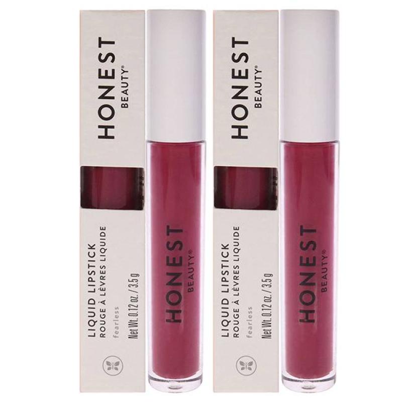 Liquid Lipstick - Fearless by Honest for Women - 0.12 oz Lipstick - Pack of 2