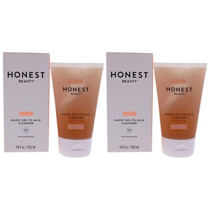 Magic Gel-to-Milk Cleanser by Honest for Women - 4 oz Cleanser - Pack of 2