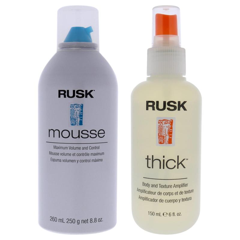 Mousse - Maximum Volume and Control and Thick Body and Texture Amplifier Kit by Various Designers for Unisex - 2 Pc Kit 8.8oz Mousse, 6oz Texture Amplifier