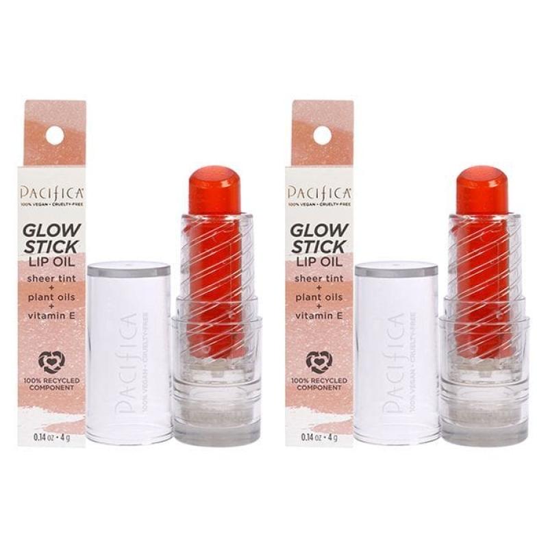 Glow Stick Lip Oil - Pale Sunset by Pacifica for Women - 0.14 oz Lip Oil - Pack of 2