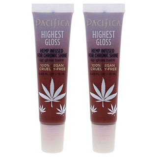 Highest Gloss Hemp Lip Balm - Strawberry Rose by Pacifica for Women - 0.43 oz Lip Balm - Pack of 2