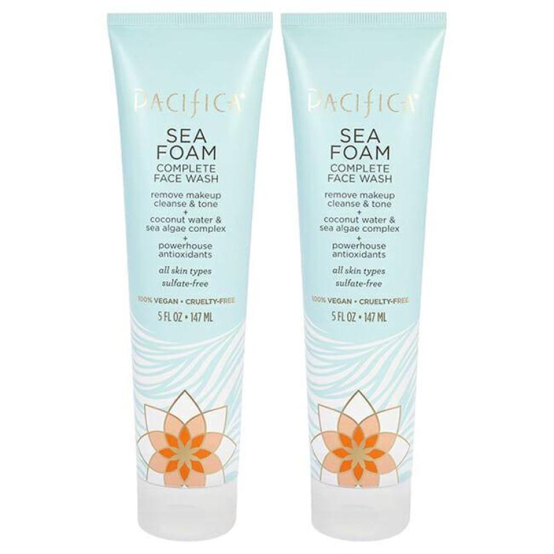 Sea Foam Complete Face Wash by Pacifica for Unisex - 5 oz Cleanser - Pack of 2