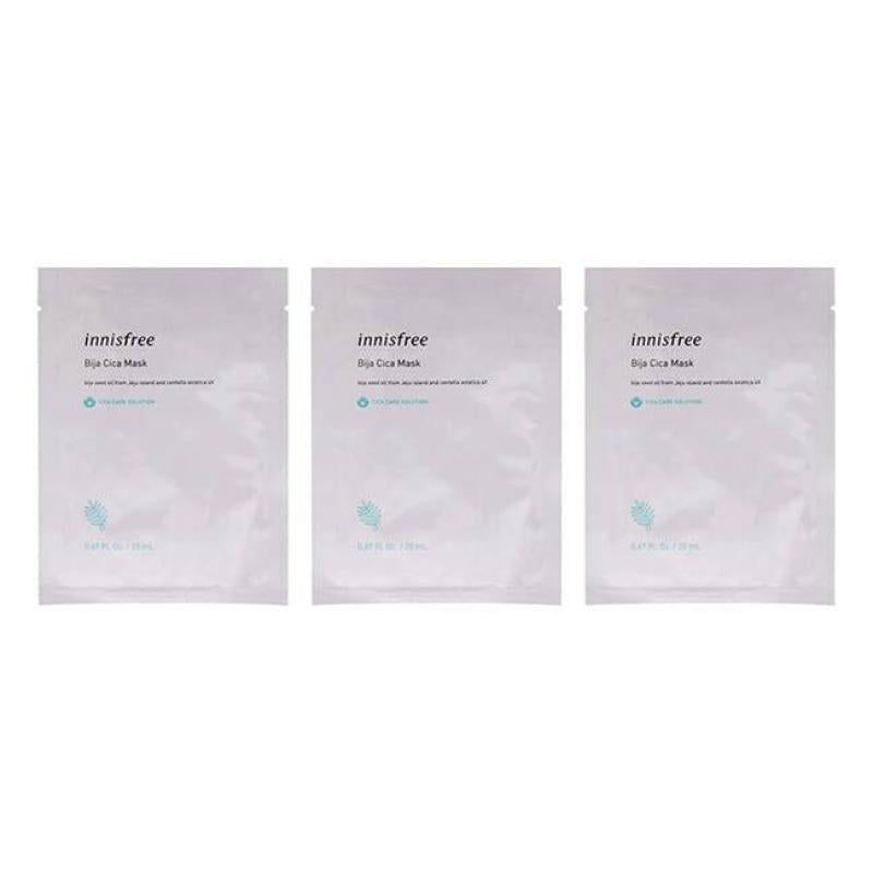 Cica Skin Mask - Bija by Innisfree for Unisex - 0.67 oz Mask - Pack of 3