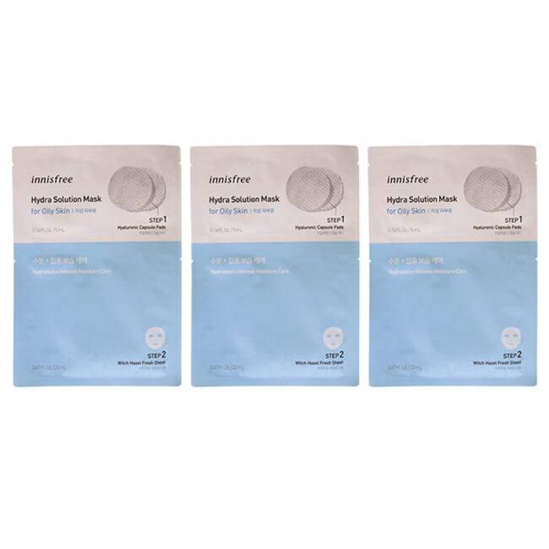 Hydra Solution Mask by Innisfree for Unisex - 0.67 oz Mask - Pack of 3