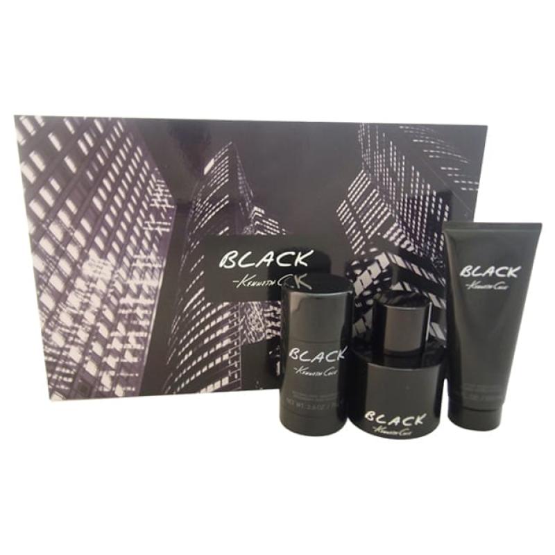 Kenneth Cole Black by Kenneth Cole for Men - 3 Pc Gift Set 3.4oz EDT Spray, 3.4oz After Shave Balm, 2.6oz Deodorant Stick