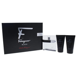 F Black by Salvatore Ferragamo for Men - 3 Pc Gift Set 3.4oz EDT Spray, 2.5oz Shampoo &amp; Shower Gel, 2.5oz After Shave Emulsion