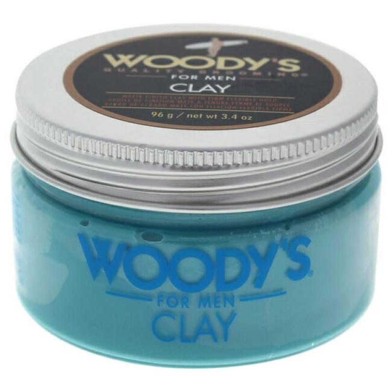 Matte Finish Clay by Woodys for Men - 3.4 oz Styling