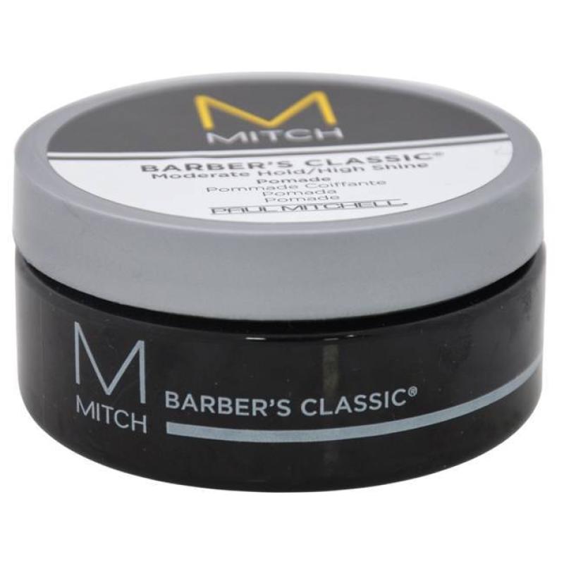 Mitch Barbers Classic Moderate Hold/High Shine Pomade by Paul Mitchell for Men - 3 oz Pomade