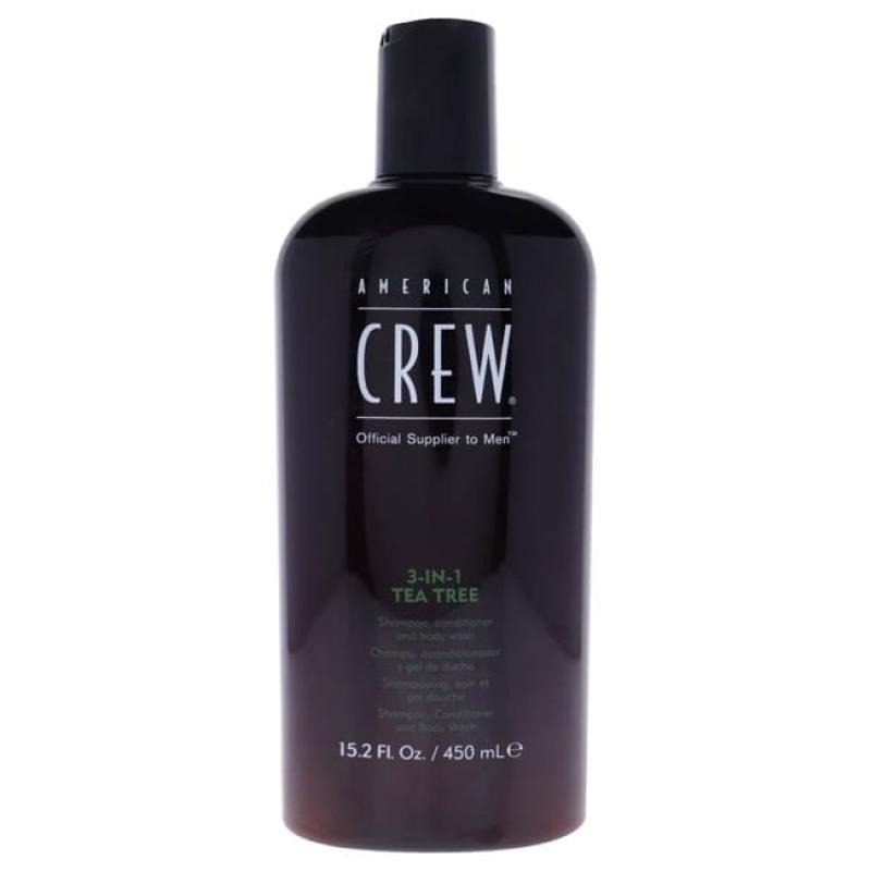 3-In-1 Tea Tree Shampoo and Conditioner and Body Wash by American Crew for Men - 15.2 oz Shampoo, Conditioner and Body Wash