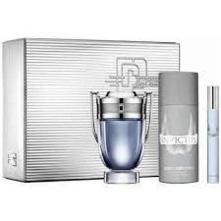 Paco Rabanne Invictus 3 Pcs Set For Men: 1.7 Edt Sp + 0.34 Edt Sp + 5.1 Deo Spray