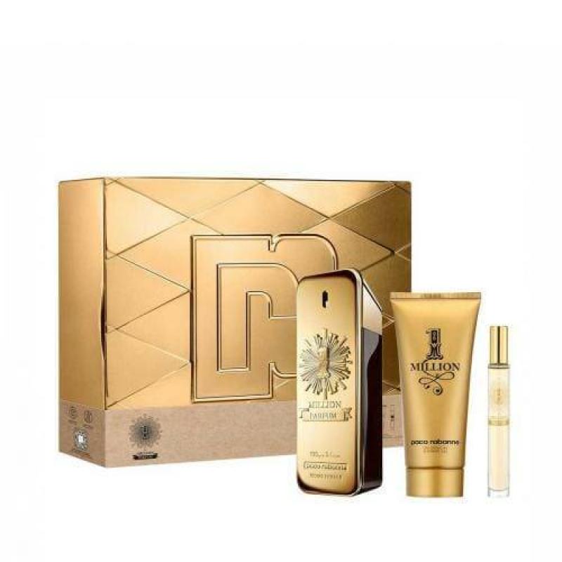 Paco One Million Parfum 3 Pcs Set: 3.4 Sp (Metal Box)
