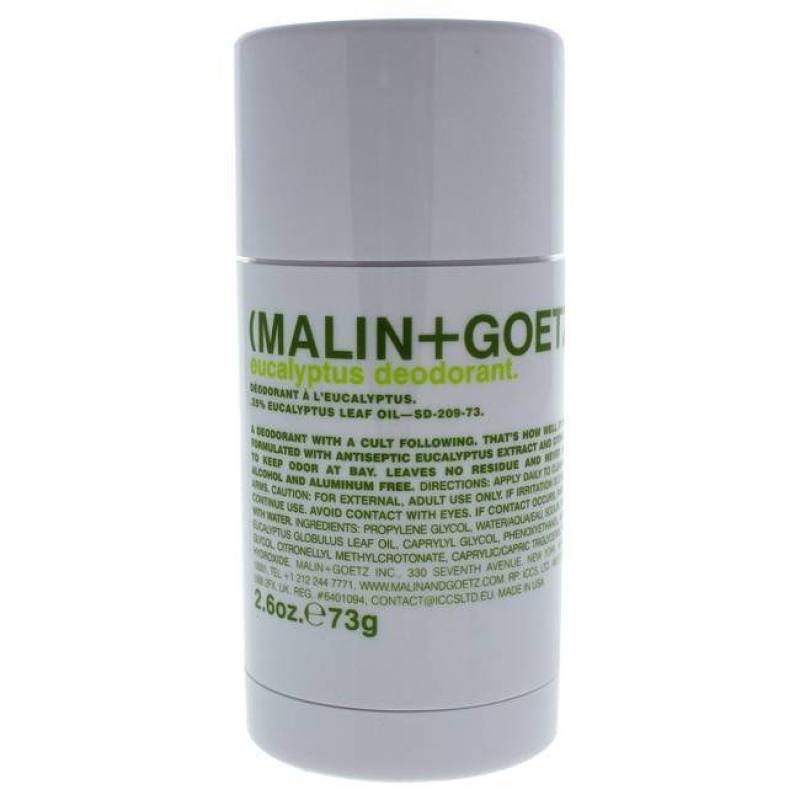 Eucalyptus Deodorant Stick by Malin + Goetz for Unisex - 2.6 oz Deodorant Stick
