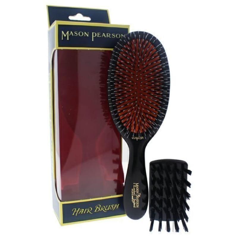 Junior Mixture Bristle and Nylon Brush - BN2 Dark Ruby by Mason Pearson for Unisex - 2 Pc Hair Brush and Cleaning Brush