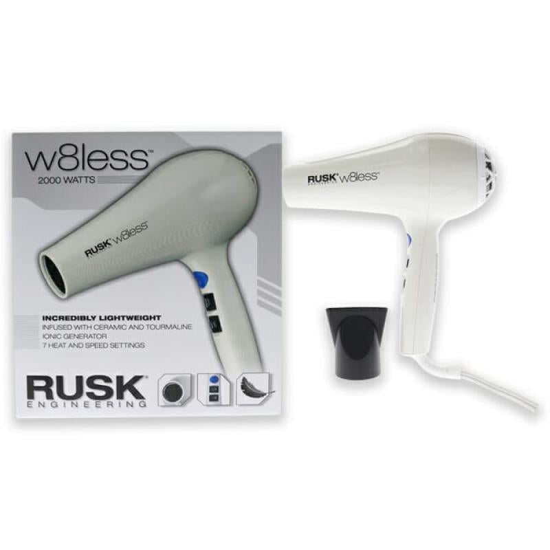 W8less 2000 Watts Ceramic and Tourmaline Dryer - IREW8LSBD - White by Rusk for Unisex - 1 Pc Hair Dryer