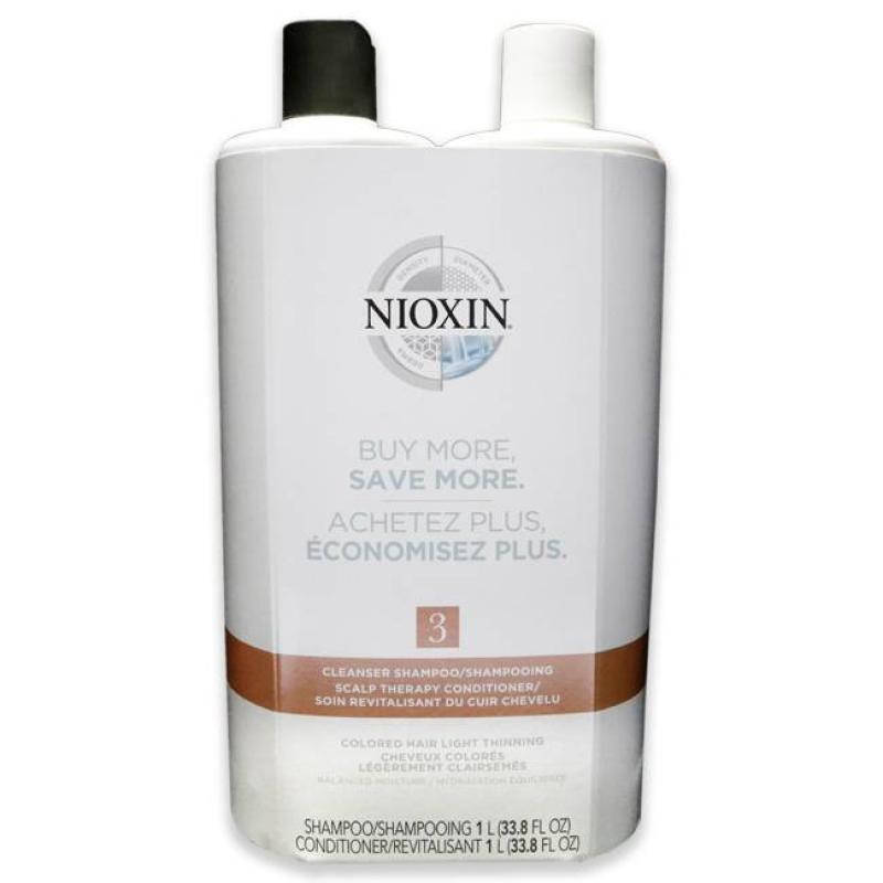 System 3 Kit by Nioxin for Unisex - 33.8 oz Shampoo, Conditioner
