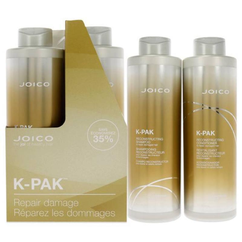 K-Pak Reparair Damage Kit by Joico for Unisex - 2 Pc 33.8 oz Shampoo, 33.8 oz Conditioner
