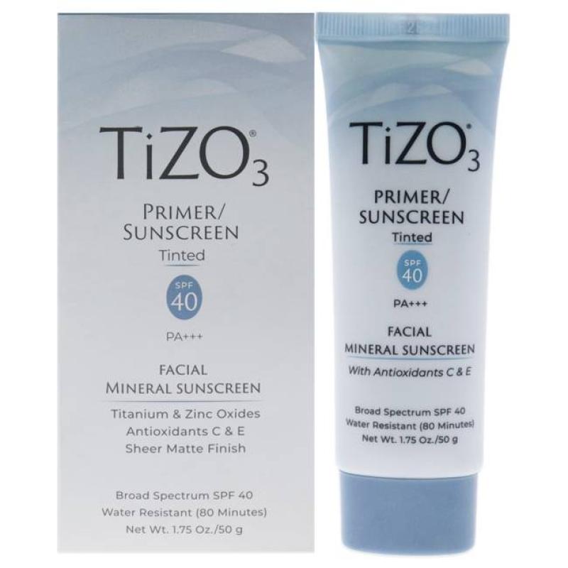 Tizo3 Facial Primer Tinted SPF 40 by Tizo for Unisex - 1.75 oz Sunscreen