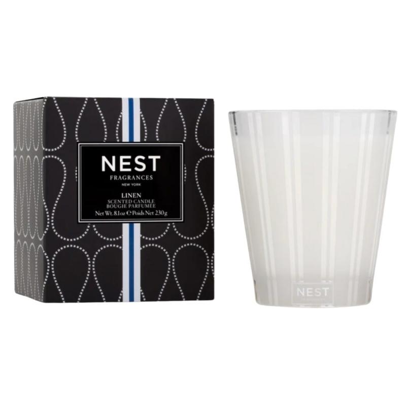 Nest Fragrances Linen Classic Candle 230 g 8.1 oz candle Approximate Burn Time: 60 hours.