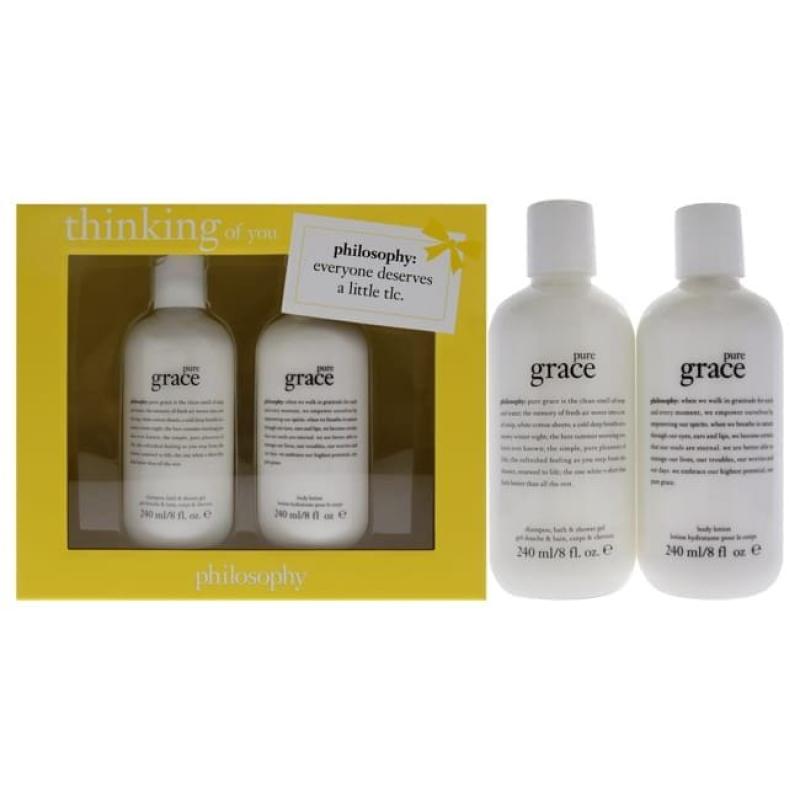 Thinking of You Kit by Philosophy for Women - 2 Pc 8oz Pure Grace Shampo Bath and Shower Gel, 8oz Pure Grace Body Lotion