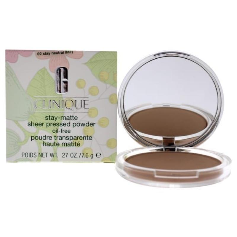 Stay-Matte Sheer Pressed Powder - 02 Stay Neutral (MF) - Dry Combination To Oi by Clinique for Women - 0.27 oz Powder