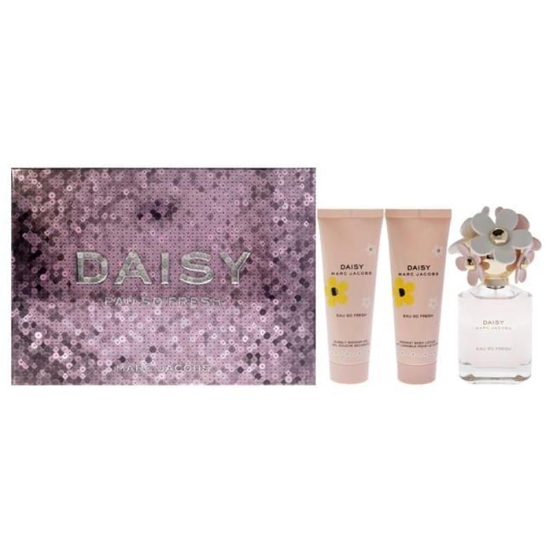 Daisy Eau So Fresh by Marc Jacobs for Women - 3 Pc Gift Set 2.5oz EDT Spray, 2.5oz Radiant Body Lotion, 2.5oz Bubbly Shower Gel