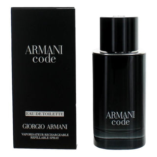 Armani Code By Giorgio Armani, 2.5 Oz Eau De Toilette Refillable Spray For Men