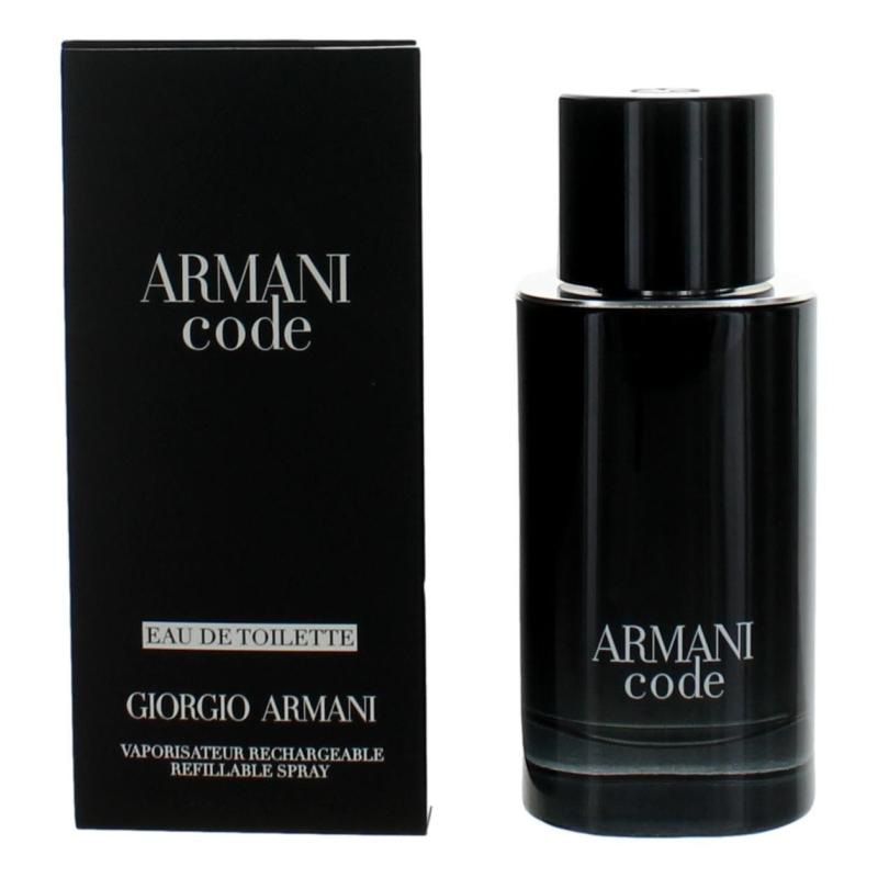 Armani Code By Giorgio Armani, 2.5 Oz Eau De Toilette Refillable Spray For Men