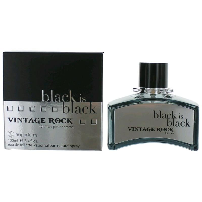 Black Is Black Vintage Rock By Nuparfumes, 3.3 Oz Eau De Toilette Spray For Men