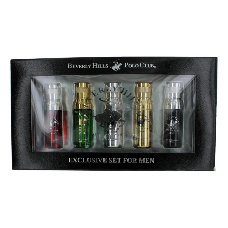 Bhpc Exclusive Set By Beverly Hills Polo Club, 5 Piece Variety Set Men (With Gold Bottle)