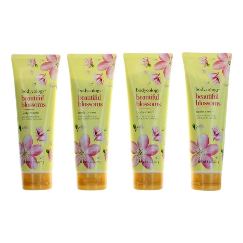 Beautiful Blossoms By Bodycology, 4 Pack 8 Oz Moisturizing Body Cream For Women